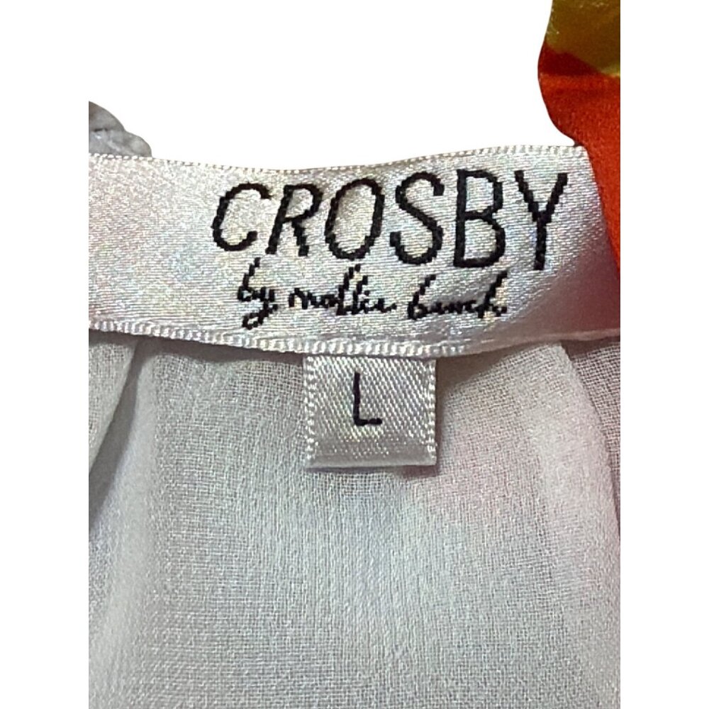 Crosby Mollie Burch Two Piece Shorts Set Ruffle Strap Elastic Waist Bright Sz L - Picture 5 of 5